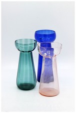 4 x Hyazinthen Glas Vasen Art Deco Stil Blumenzwiebel farbig Blau Rose Mint Weiß