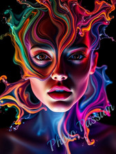 Foto A4 Portrait Frau Neon