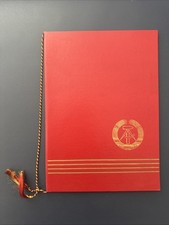 DDR Urkunden Mappe mit Staats Wappen Urkundenmappe rot Hammer Zirkel Ährenkranz