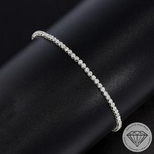 Wert 2550 € Brillant Tennisarmband (1,00 carat) 585 14 Karat Weiß Gold
