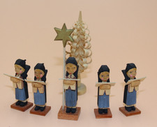 Antike Miniatur Kurrende geschnitzt 5cm Erzgebirge Emil Helbig + Spanbaum