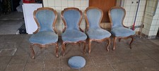 4 antike Luis Philippe Polsterstühle zum herrichten