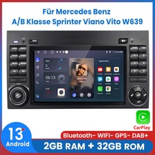 7” Android14 Autoradio GPS Für Mercedes Benz A/B Klasse Sprinter Viano Vito W639