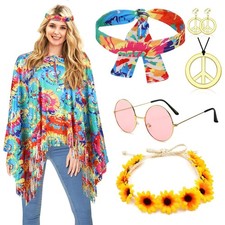 Hippie damen kostüm set - kostüm,