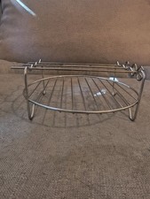 Heißluftfritteuse Grillgitter mit 3 Spießen - Edelstahl - ca. 18 cm, 7 cm Höhe