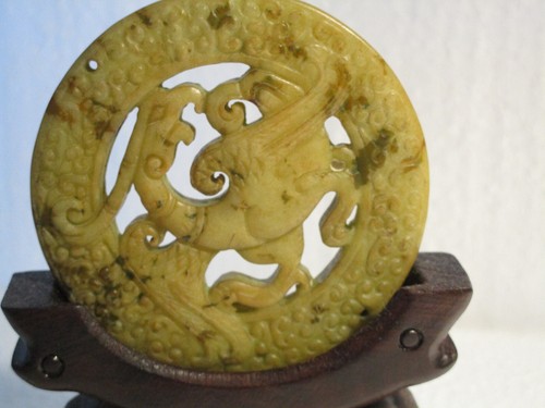 China jade amulett - amulett, scheibe