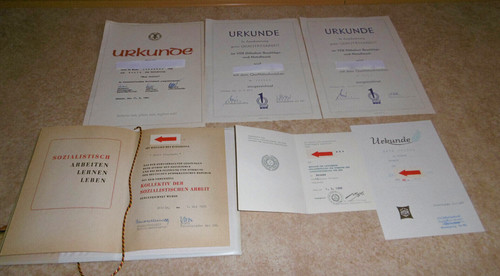 Ddr urkunden auszeichnung - ddr,
