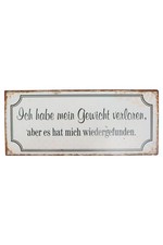 DEKO Blechschild Vintage Rustikal Zitat Spruch Gewicht Wanddeko Mehrfarbig