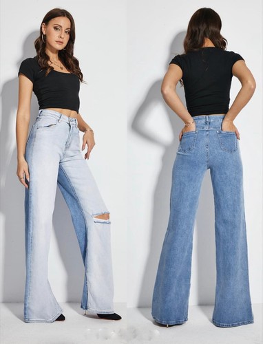 Damen jeans hose bootcut - jeans, high