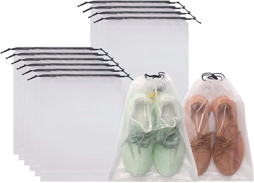 10x schuhbeutel mit zugband - schuhbeutel, pe
