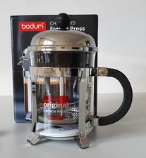 Bodum CHAMBORD Stempelkanne GLAS Frenchpress  silber 0,5 L 4 Ts. Kaffeebereiter