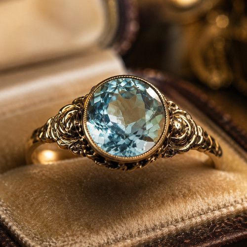 333 gelbgold ring mit - 333,