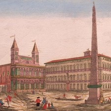 Guckkastenbild Rom Giovanni in Laterano Friedrich Leizelt Kupferstich um 1770