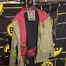 QUICKSILVER Jacket XL Black Mens Coat Plain Fleece Lined Hood