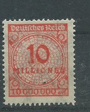 D. Reich 1923 Nr.318A postfrisch** Korbdeckel mit Zahl im Kreis 10 Millionen