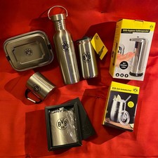 BVB 09 EDELSTAHL SET 7-teilig Becher Flaschen Brotdose Flüssigkeitsspender