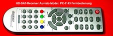 original Fernbedienung für Auvisio HD-Sat-Receiver mit  CI-Slot Model: PX-1143