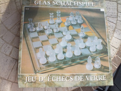 Glas schachspiel set mit - -,