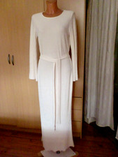 Elfenbein Farbenes  Maxi- Shirtkleid mit leichtem Crash u. Gürtel, Gr. M, Neu.