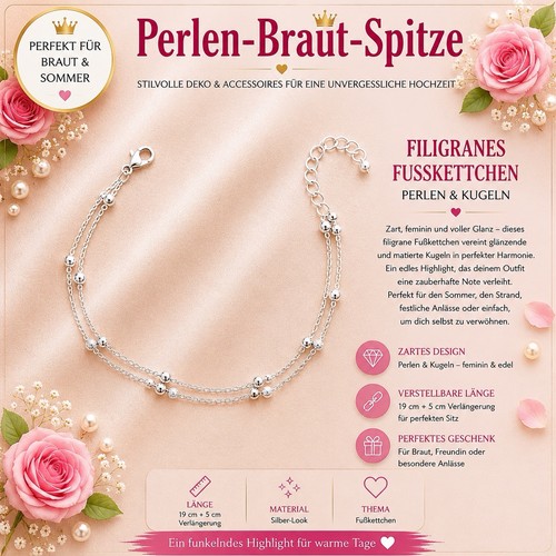 Fußkettchen für damen silber - fußkettchen,