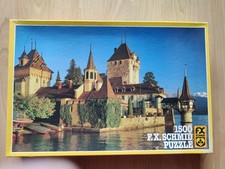 70/80er Vintage Puzzle F.X.Schmid Schloss Oberhofen CH 1500 Teile vollständig