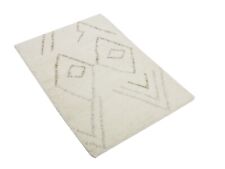 Indo Teppich Handgeknüpfter Berber Modern Einfarbig 90 cm x 60 cm Neuer Teppich