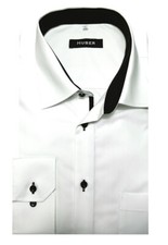 HUBER Hemd weiß Kent Langarm