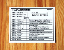 1 x Aufkleber / Sticker   "BULT – IN Options" NEW for Nagra T - Audio TC ! RAR !