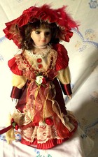 Porzellan Puppe mit Ständer-neu-Markenlos-34 cm