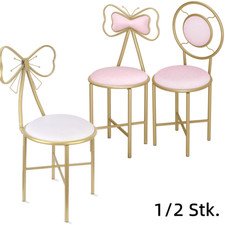 Schminktisch 2xStuhl Samt Rosa