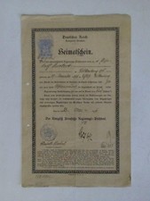 Heimatschein ausgestellt vom - heimatschein,,