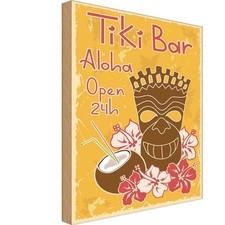 Holzschild 40x30 cm Tiki Bar