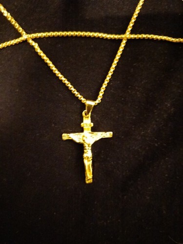 Jesus kreuz kette - jesus, goldfarben