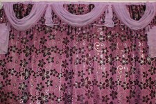 Gardinen - & Querbehang - Set Fertiggardine, ca. 3 m breit, neu.