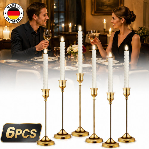 6er set kerzenhalter gold - set,
