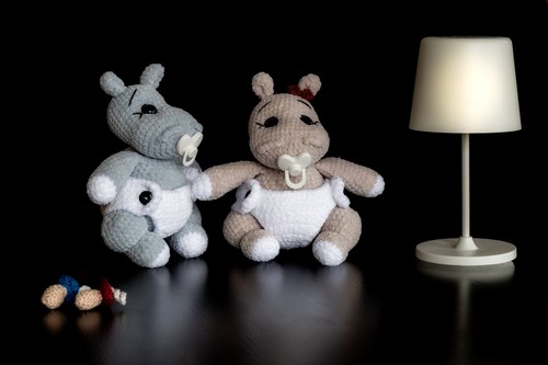 Hippo nilpferd set gehäkelt - hippo,