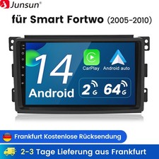 Carplay Android14 2+64G Autoradio GPS Navi Für Benz Smart Fortwo 451 454 2005-10