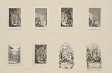 J. THELOTT (1758-1840), Bogen mit 8 Miniaturkupfern, Kupferstich Barock