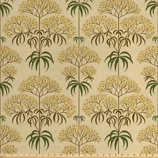 Blumen Gewebe als Meterware Retro Blumen und Blätter