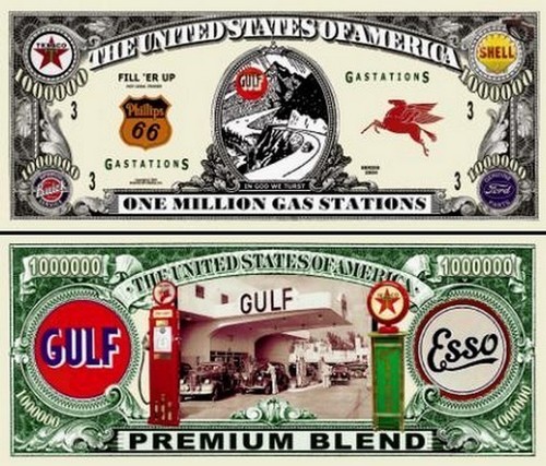 Tankstelle geldschein million - geldschein,