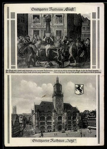 Stuttgart rathaus einst - stuttgart,, und