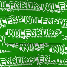 100x Wolfsburg Aufkleber/ Sticker 'Meine Liebe'/ 14,8x5 cm/ PVC/ wetterfest