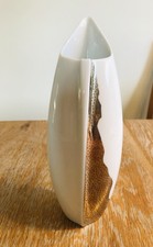 Rosenthal Vase Lino Sabattini, weiß mit gold