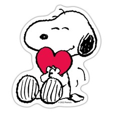 Snoopy Mit Herz – Peanuts Liebe Aufkleber Sticker, max. 10 x 10 cm, 10 x 10 cm