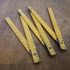 Antiker Zollstock Metermaß aus Holz alter Gliedermaßstab 39,3 Inch London 100 cm