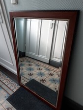 Schöne Spiegel 101 cm x 71 cm  mit Facettenschliff  im  Nostalgische Holzrahmen