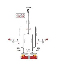 Kabelsatz Anhänger 7,5m Anhängerkabel 13-polig Kabelbaum 2 x DC 0,5m Stromkabel