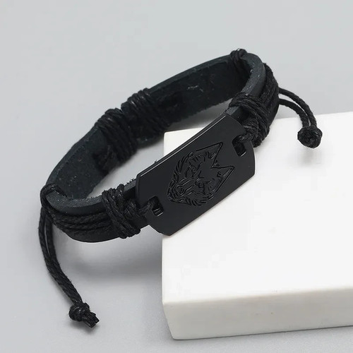 Lederarmband mit edelstahl - lederarmband,