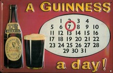 Guinness Everlasting Kalender geprägtes Blechschild 300 mm x 200 mm  
