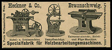 Werbung 1887 Specialfabrik Holzbearbeitungsmaschinen Hecker & Co. Braunschweig